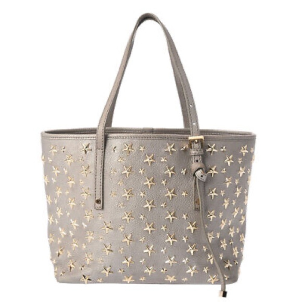 Jimmy Choo GOLD STAR metallic silver tote